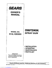 Craftsman 919.155350 Owner's Manual