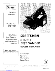 CRAFTSMAN 315.11701 Owner's Manual