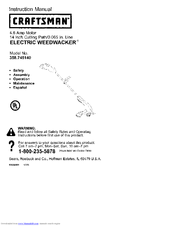 CRAFTSMAN WEEDWACKER 358.745140 Instruction Manual