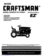 CRAFTSMAN EZ3 917.258861 Owner's Manual
