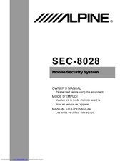 Alpine SEC-8028 Owner's Manual