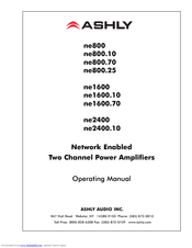 Ashly ne1600 Operating Manual