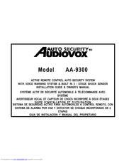 Audiovox Auto Security AA-9300 Installation & Owner's Manual