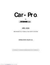 Autopage CAR-PRO CPX-2350 Operation Manual