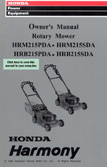 Honda HRM215K3PDA Harmony Owner's Manual
