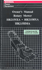 Honda HR215KSXA Owner's Manual