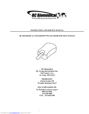 BC Biomedical FINGERSIM Instruction And Service Manual