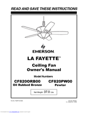Emerson LA FAYETTE CF820PW00 Owner's Manual