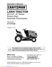 CRAFTSMAN 917.276180 Operator's Manual