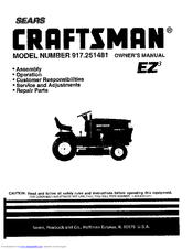 CRAFTSMAN EZ3 917.251481 Owner's Manual