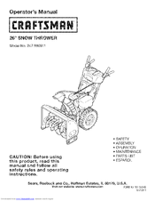 Craftsman 247.886911 Operator's Manual