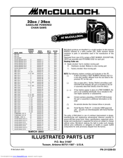 McCulloch MS1635NAV Illustrated Parts List