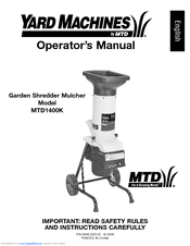 Yard Machines MTD1400K Operator's Manual