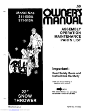 MTD 311-510A Owner's Manual