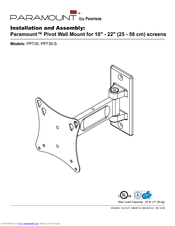 PEERLESS Paramount PP730  and assembly Installation And Assembly Manual