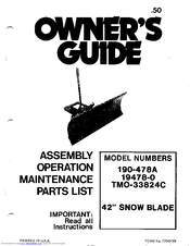 MTD 19478-0 Owner's Manual