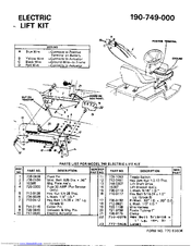 MTD 190-749-000 Parts Manual