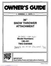 MTD TMO-3384806 Owner's Manual