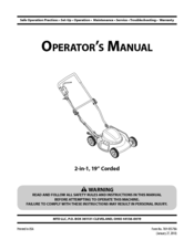 MTD 18A-212A783 Operator's Manual