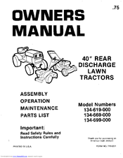 MTD 134-619-000 Owner's Manual