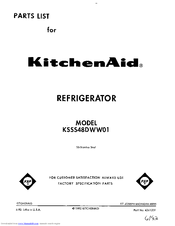 KitchenAid KSSS48DWW01 Parts List