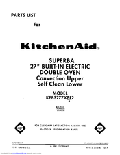 KitchenAid SUPERBA KEBS277XBL2 Parts List