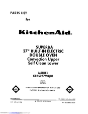 KitchenAid Superba KEBS277WAL0 Parts List