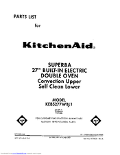 KitchenAid Superba KEBS277WWH1 Parts List
