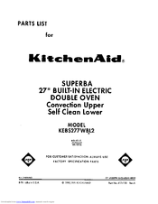 KitchenAid Superba KEBS277WBL2 Parts List