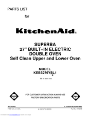 KitchenAid KEBS276YBL1 Parts List