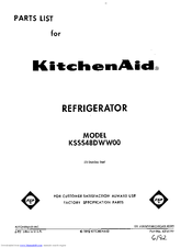 KitchenAid KSSS48DWW00 Parts List
