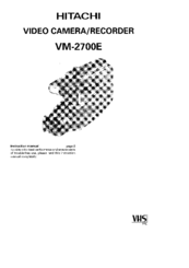 Hitachi VM-2700E Instruction Manual