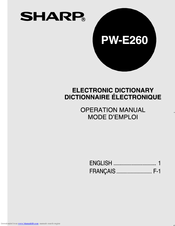 Sharp PW-E260 Operation Manual