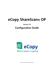 Sharp e-Copy ShareScan OP 3.0 Configuration Manual