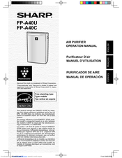 Sharp Plasmacluster FP-A40C Operation Manual