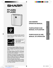 Sharp Plasmacluster FP-A28U Operation Manual