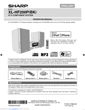 Sharp XL-HF200P Operation Manual
