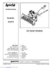 AGRI-FAB 45-0418 Owner's Manual