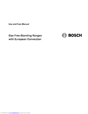 BOSCH Gas Free-Standing Ranges Use And Care Manual