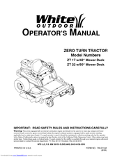 White outdoor ZT 22 Operator's Manual