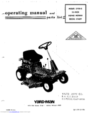 Yard-Man 3720-0 Operating Manual And Parts List