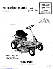 Yard-Man 3730-1 Operating Manual And Parts List
