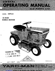 Yard-Man 3270-0 Owners Operating Manual And Parts List