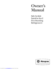 GE Monogram ZFSB23DRKSS Owner's Manual