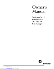 GE Monogram ZDP48L46 Owner's Manual