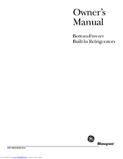 GE Monogram ZIC360NRGRH Owner's Manual