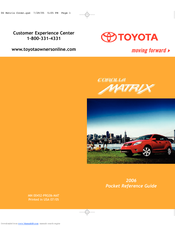 Toyota Corolla 2006 Pocket Reference Manual