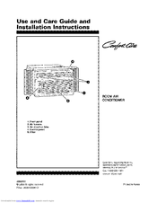 COMFORT AIRE 3828A20049W Use And Care & Installation Instructions Manual