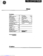 GE WWA8827M Use And Care Manual