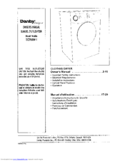 DANBY DCD5505W-1 USA ONLY Owner's Manual